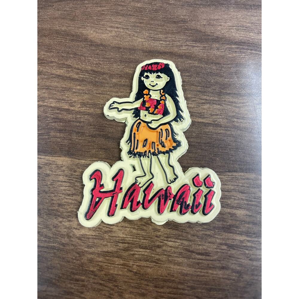 Vintage Hawaii Hula Girl Magnet – Island Souvenir – Retro Luau Decor